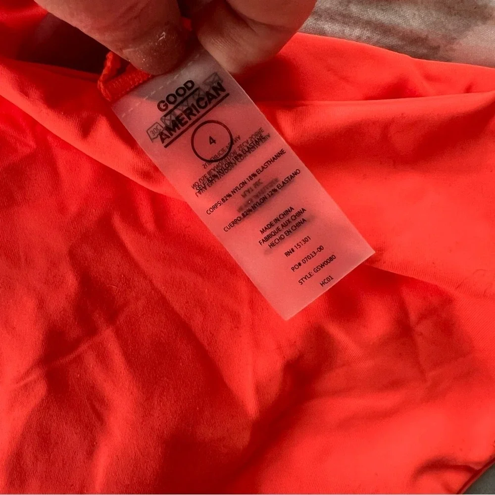 NWT Good American Better Band Bikini Top‎ and Bottoms Hot Coral XL size 4